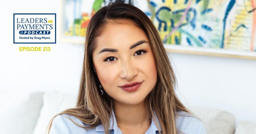 A woman smiling at camera