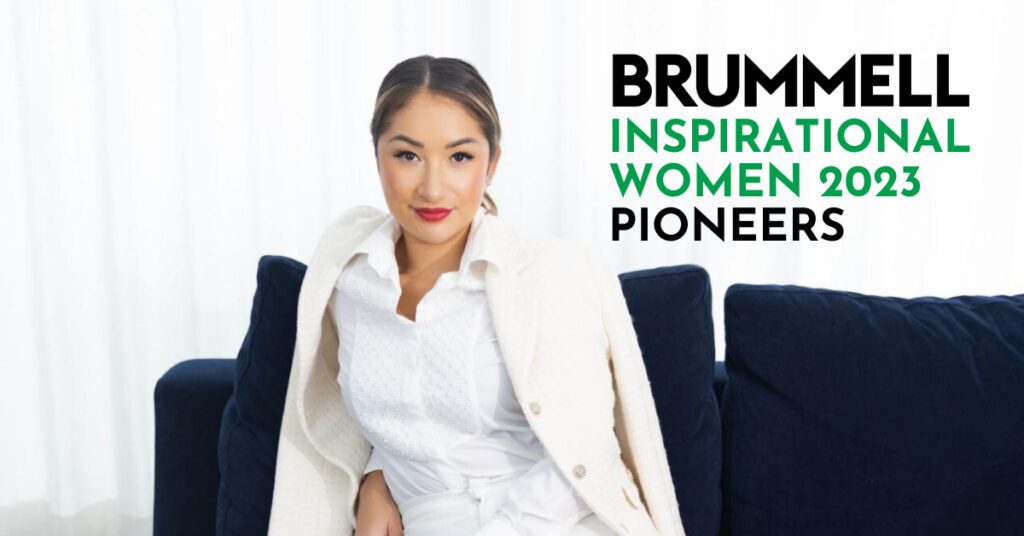 A woman sitting on a couch